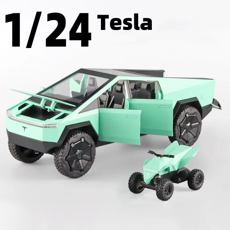 1:24 Tesla Cybertruck Pickup with Motorcycle 