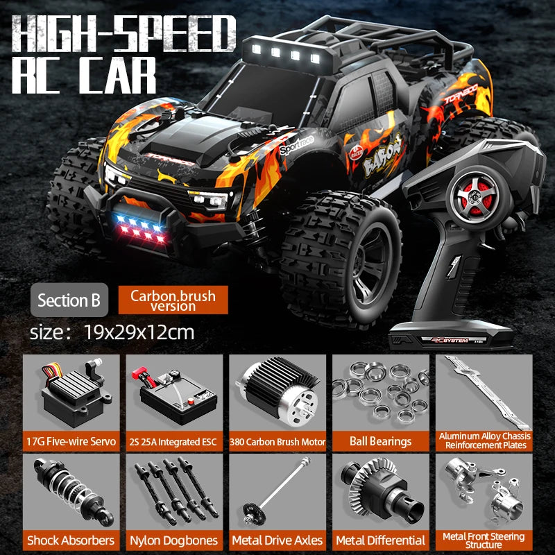 JJRC C8810 Carbon Brush 1:18 Full Scale RC Drift Cars for Adults with 4X4 High Speed Off-Road Electric Toy Car Rc High Speed Car