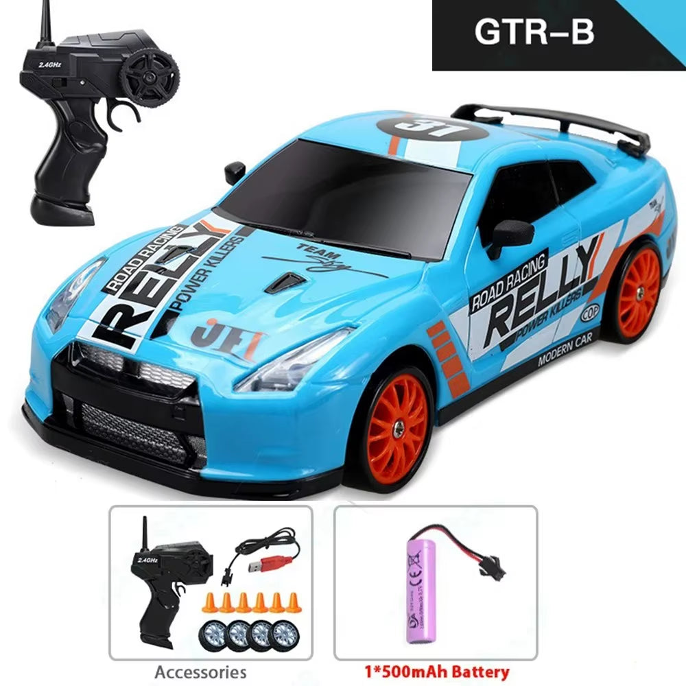 AE86 Model 1/18 RC Car 2.4G Remote Control 15Km/H AWD on Road LED Light ESP Gyroscope RC Drift Racing Toy Car Gift for Boy
